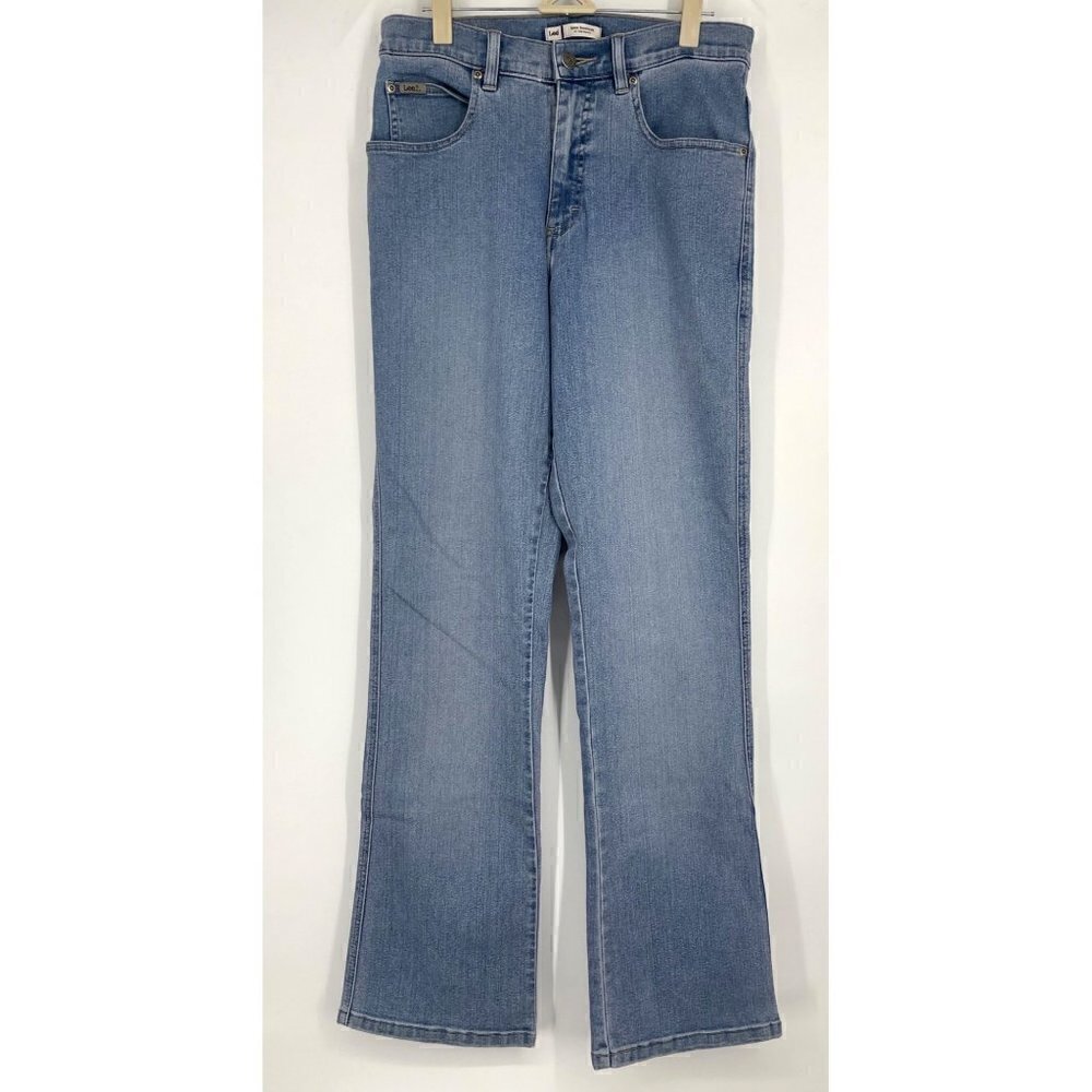 NWOT Lee High Rise‎ Lean Bootcut Jeans Light Wash 10